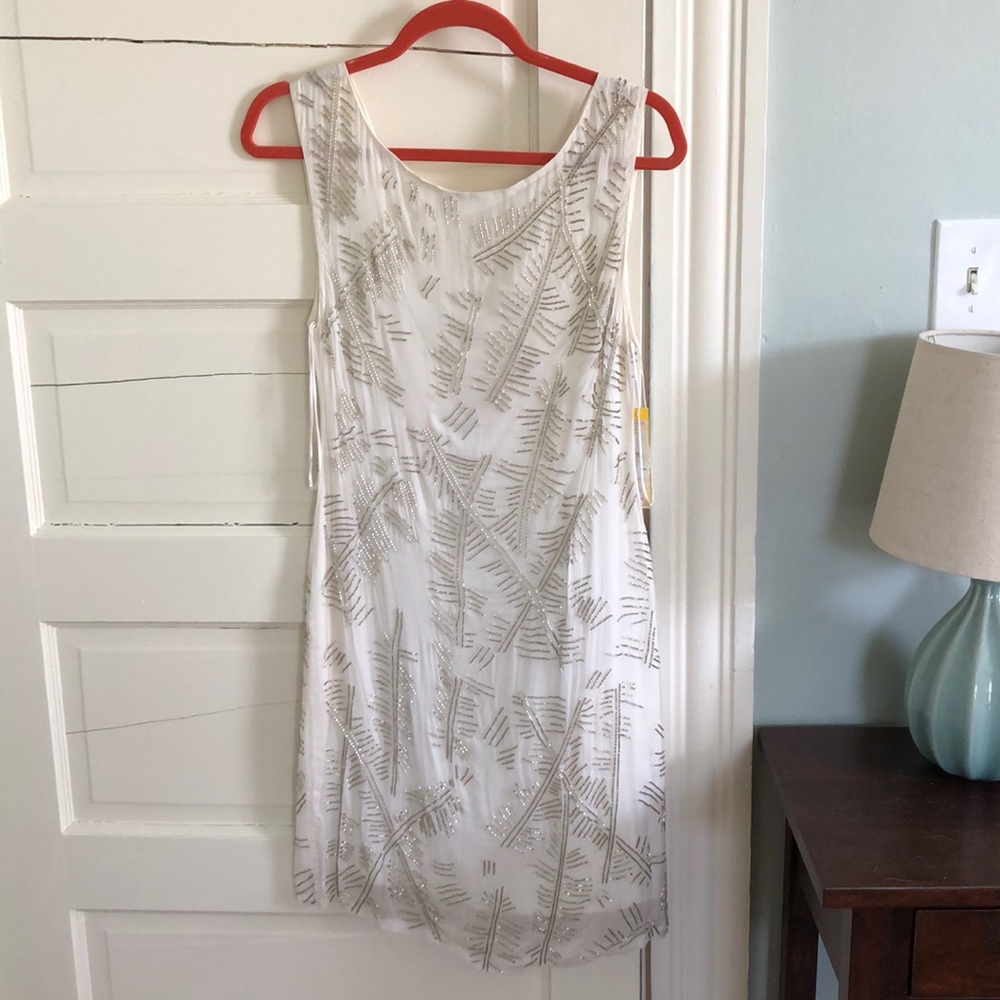 Alice and Olivia white sequin dress - size 4 NWT